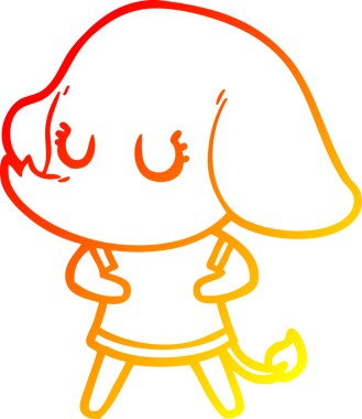 Bir insan tarafından çizilmiş şirin bir fil çizimi.