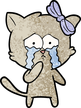 Bir insan tarafından çizilmiş çizgi film kedisi.