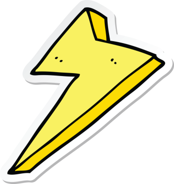 Bir insan tarafından çizilmiş bir çizgi film yıldırımının çıkartması.