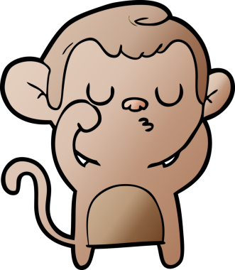 Bir insan tarafından çizilmiş çizgi maymun.