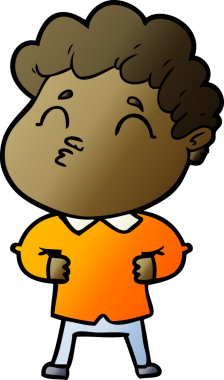 Çizgi film adamı somurtuyor Bir insan tarafından çizilmiş