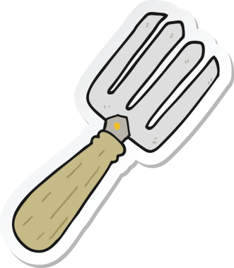 Bir insan tarafından çizilmiş bir karikatür çatalının çıkartması.