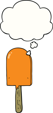 Bir insan tarafından çizilmiş düşünce balonlu çizgi film lolipopu.