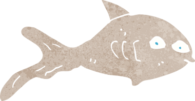 bir insan tarafından çizilmiş karikatür balığı