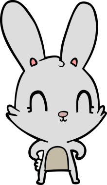 Bir insan tarafından çizilmiş şirin çizgi film tavşanı.