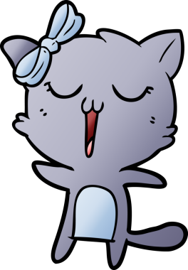 Bir insan tarafından çizilmiş çizgi film kedisi.