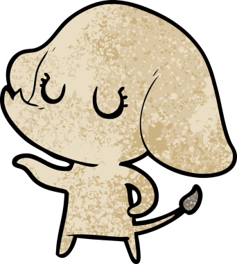 Bir insan tarafından çizilmiş şirin bir fil.