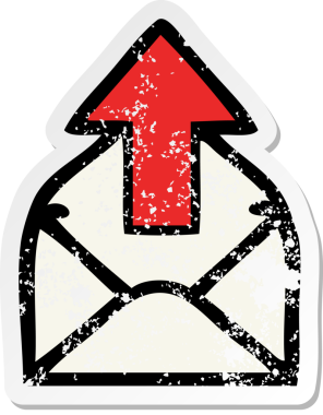 Bir insan tarafından çizilmiş şirin bir e-posta yazısının sıkıntılı çıkartması.