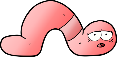 Bir insan tarafından çizilmiş yorgun solucanlar.