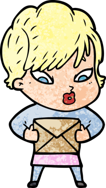 Bir insan tarafından çizilmiş karikatür kadın.