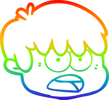 gökkuşağı gradyan çizgi çizimi bir insan tarafından çizilmiş bir erkek yüzü