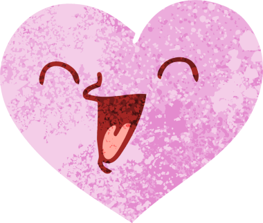 Bir insan tarafından çizilmiş garip çizim tarzı mutlu kalp.