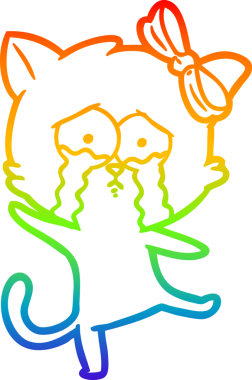 gökkuşağı gradyanı çizimi bir insan tarafından çizilmiş çizgi film kedisi