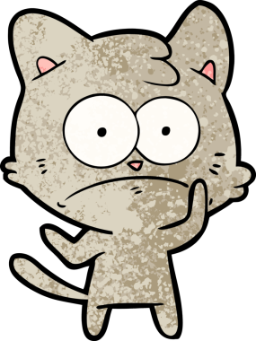 bir insan tarafından çizilmiş sinirli bir kedi.