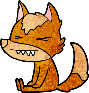 Bir insan tarafından çizilmiş tilki çizgi film karakteri