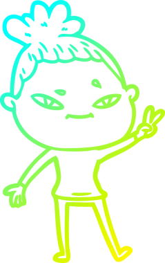 Bir insan tarafından çizilmiş bir karikatür kadın çizimi.