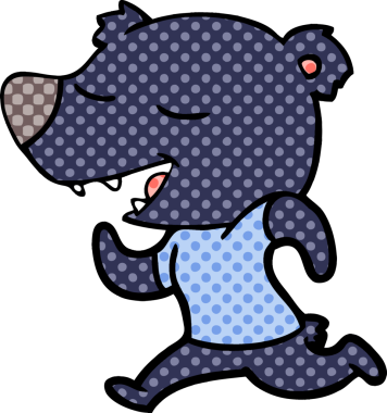 Bir insan tarafından çizilmiş çizgi film ayısı.