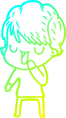 Bir insan tarafından çizilmiş bir karikatür kadın çizimi.