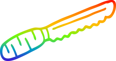 Bir insan tarafından çizilmiş bir ekmek bıçağının çizimi.