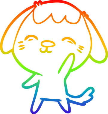 gökkuşağı gradyan çizimi Mutlu bir çizgi köpek çizimi Bir insan tarafından çizilmiş