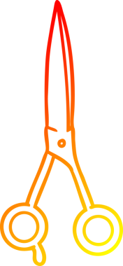 Bir insan tarafından çizilmiş bir çizgi film berber makasının sıcak çizgi çizimi