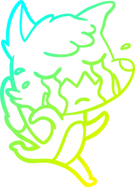 Bir insan tarafından çizilmiş ağlayan tilki çizgi filmi.