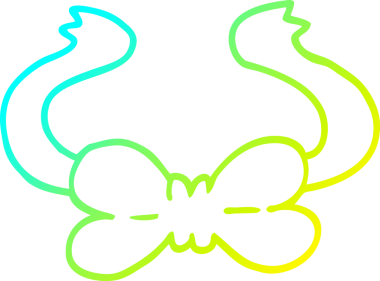 Bir insanın çizdiği çizgi film papyonunun soğuk gradyan çizgisi.