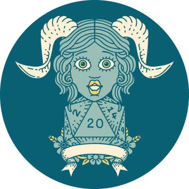 Retro Dövme Biçimi Bir insan tarafından çizilmiş doğal yirmi zar atışıyla düzenleme