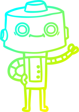 Bir insan tarafından çizilmiş soğuk gradyan robot çizimi