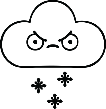 Bir insan tarafından çizilmiş fırtına kar bulutu çizimi