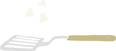 Bir insan tarafından çizilen spatulanın düz renk çizimi