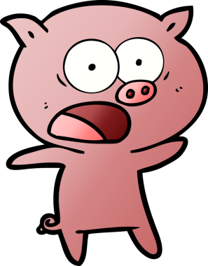 Bir insan tarafından çizilmiş domuz bağırması.