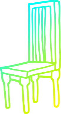 Bir insan tarafından çizilmiş ahşap bir sandalyenin soğuk gradyan çizgisi
