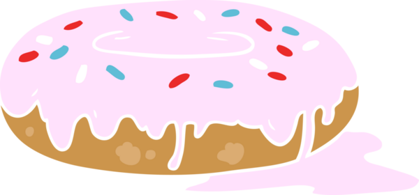 Bir insan tarafından çizilmiş düz renkli çizgi film donutu