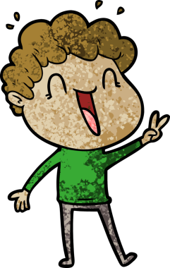 Bir insan tarafından çizilmiş mutlu bir adam.