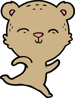 Bir insan tarafından çizilmiş mutlu çizgi film ayısı.