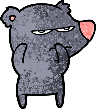 Bir insan tarafından çizilmiş bir çizgi film karakteri.