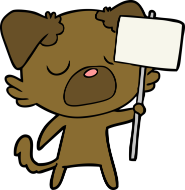 Bir insan tarafından çizilmiş çizgi film köpeği.