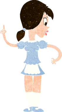 Bir insan tarafından çizilmiş çizgi film garsonu siparişi.