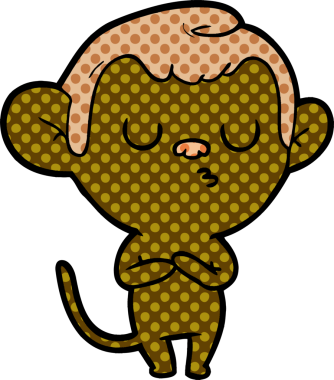 Bir insan tarafından çizilmiş çizgi maymun.