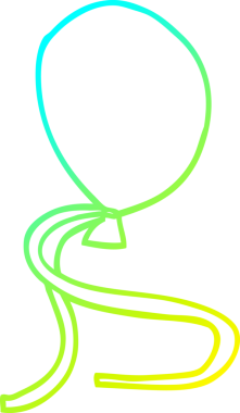 Bir insan tarafından çizilmiş bir çizgi balonun soğuk gradyan çizimi