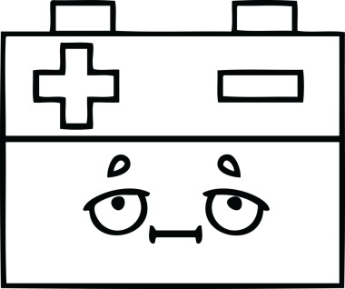 Bir insan tarafından çizilmiş araba aküsünün çizgi çizimi