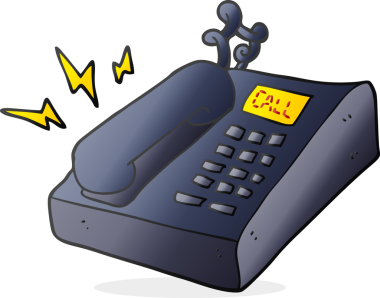 Bir insan tarafından çizilmiş serbest çizim ofis telefonu