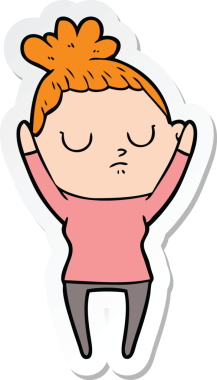 Bir insan tarafından çizilmiş bir karikatür çıkartması.