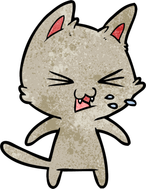 Bir insan tarafından çizilmiş kedi tıslaması.