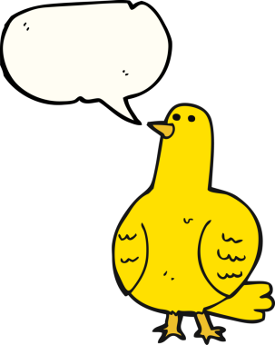 Bir insan tarafından çizilmiş serbest konuşma balonu karikatür kuşu