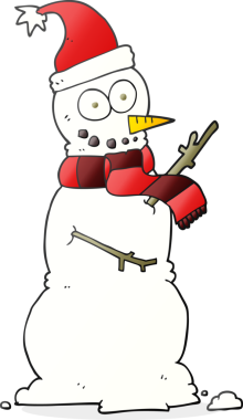 Bir insan tarafından çizilmiş serbest çizim kardan adam.