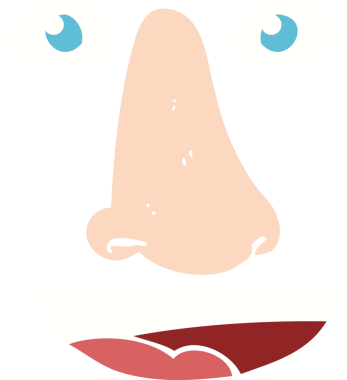 Bir insan tarafından çizilmiş yüz hatlarının düz renk çizimi