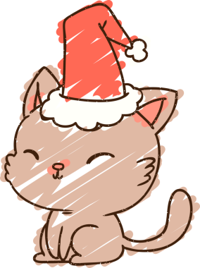 Bir insan tarafından çizilen Noel Kedisi Tebeşiri