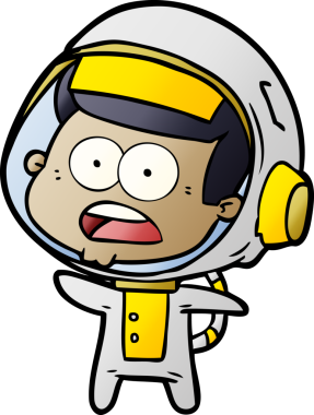 Karikatür bir insan tarafından çizilen astronotu şaşırttı.